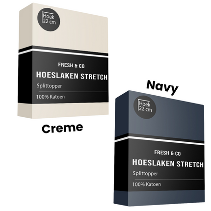 Fresh and Co Splittopper Hoeslaken - Katoen  Jersey Stretch