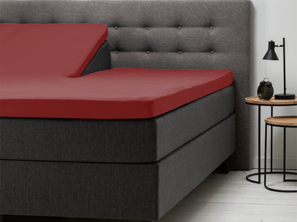 Fresh and Co Splittopper Hoeslaken Katoen - Rood