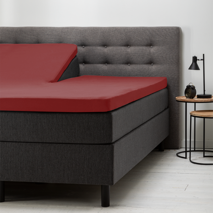 Fresh and Co Splittopper Hoeslaken Katoen - Rood