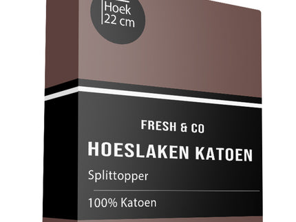 Fresh and Co Splittopper Hoeslaken - Katoen - Terra - Verkoelend