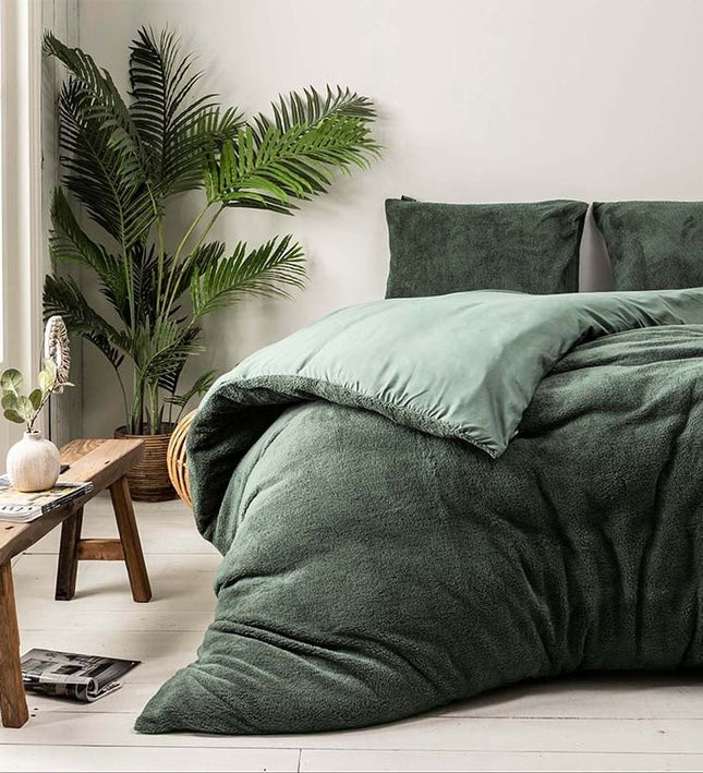 Fresh and Co Teddy - Groen Dekbedovertrek