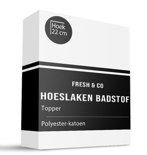 Fresh and Co Topper Hoeslaken - Badstof  - Wit
