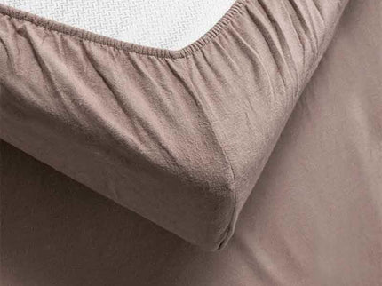 Fresh and Co Topper  Hoeslaken - Flanel - Taupe