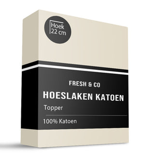 Fresh and Co Topper Hoeslaken - Katoen - Creme - Verkoelend
