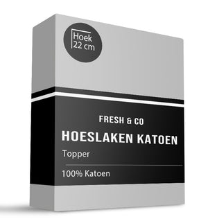 Fresh and Co Topper Hoeslaken - Katoen - Grijs - Verkoelend