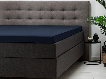 Fresh and Co Topper Hoeslaken - Katoen - Navy - Verkoelend