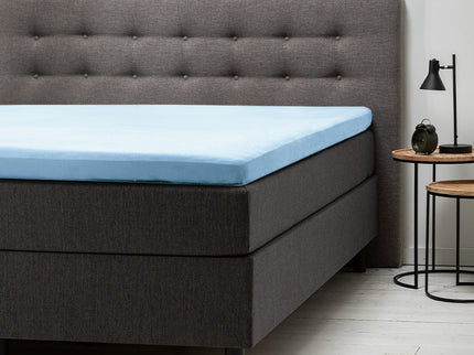 Fresh and Co Topper Hoeslaken - Katoen Stretch - Lichtblauw