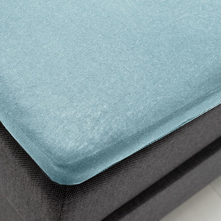 Fresh and Co Topper Hoeslaken - Katoen Stretch - Lichtblauw