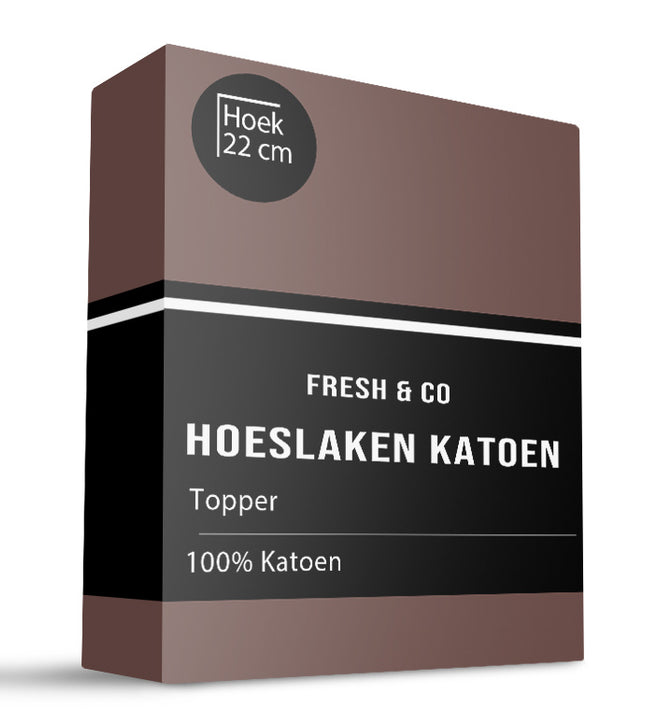 Fresh and Co Topper Hoeslaken - Katoen  - Terra - Verkoelend