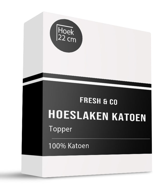 Fresh and Co Topper Hoeslaken - Katoen - Wit - Verkoelend