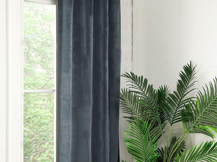 Fresh and Co Velvet Gordijnen Verduisterend - Haken of Ringen - Grijs
