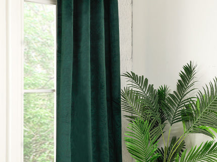 Fresh and Co Velvet Gordijnen Verduisterend - Haken of Ringen - Groen