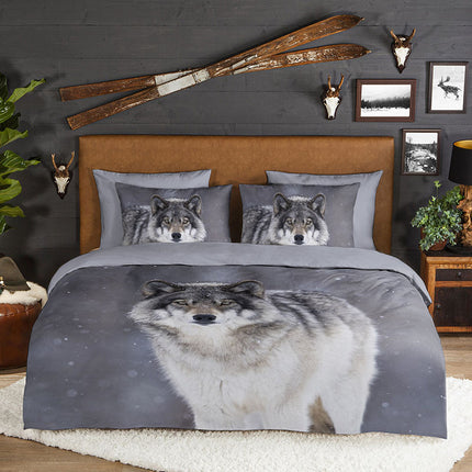 Good Morning Dekbedovertrek Katoen-Flanel - Wolfie