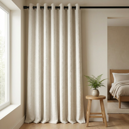 Gordijnen Bouclé - Ringen - Off-White