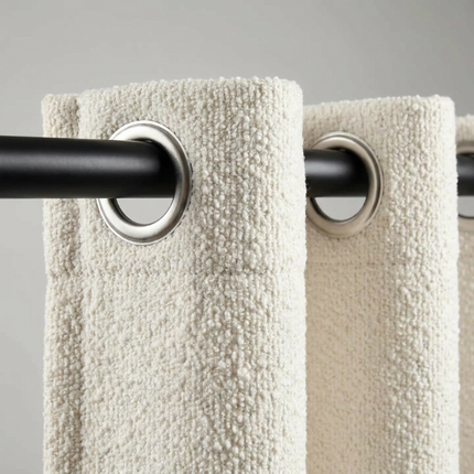 Gordijnen Bouclé - Ringen - Off-White