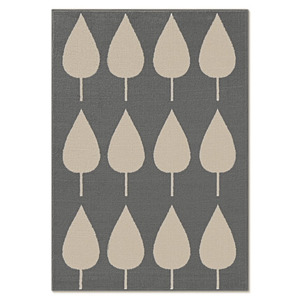 Vloerkleed Kids Lovely Leaves - Grijs