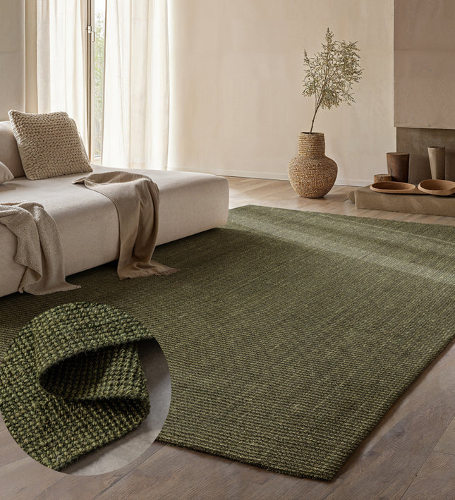 Handgeweven Jute Vloerkleed  - Groen