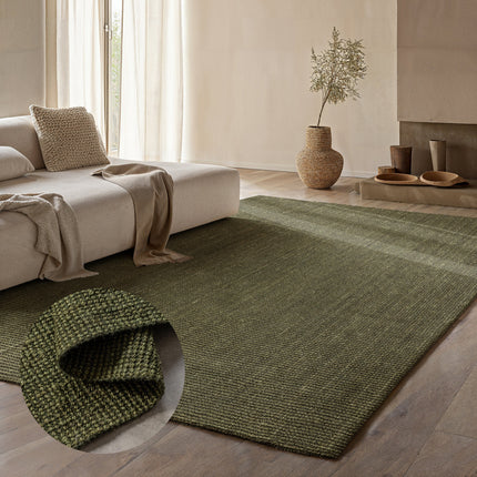 Handgeweven Jute Vloerkleed  - Groen