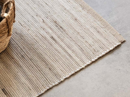 Jute Wol Katoen Vloerkleed  - Grijs / Bruin