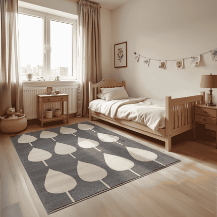 Hanse Home Adventures Vloerkleed Kids Lovely Leaves - Grijs