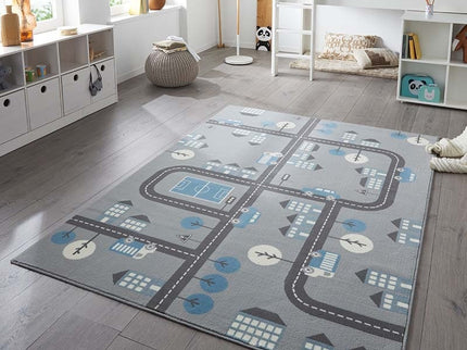 Hanse Home Adventures Vloerkleed Kids Town - Grijs / Blauw