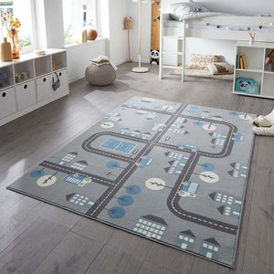 Hanse Home Adventures Vloerkleed Kids Town - Grijs / Blauw