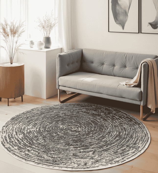 Hanse Home Gloria Vloerkleed Cavallo Rond - Lichtgrijs