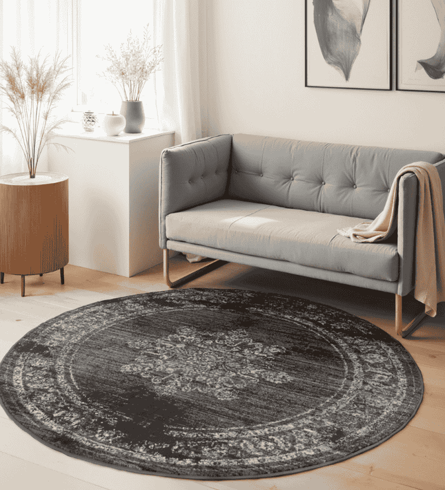 Hanse Home Gloria Vloerkleed Lydia Rond - Antraciet