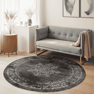 Hanse Home Gloria Vloerkleed Lydia Rond - Antraciet