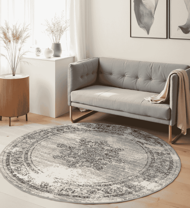 Hanse Home Gloria Vloerkleed Lydia Rond - Lichtgrijs