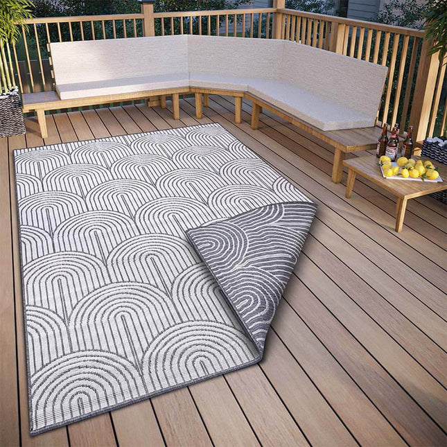 Hanse Home Pangli Dubbelzijdig Buitenkleed Flatweave - Zilver