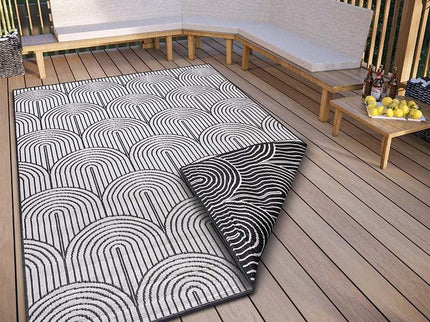 Hanse Home Pangli Dubbelzijdig Buitenkleed Flatweave - Zwart