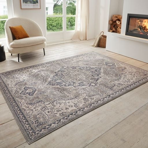 Hanse Home Terrain Vloerkleed Vintage Genevieve - Grijs/Crème