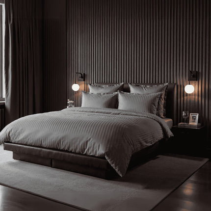 Heckett Lane Dekbedovertrek Banda Katoen-Satijn - Grijs