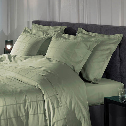 Heckett Lane Dekbedovertrek Diamante Katoen-Satijn - Licht Groen
