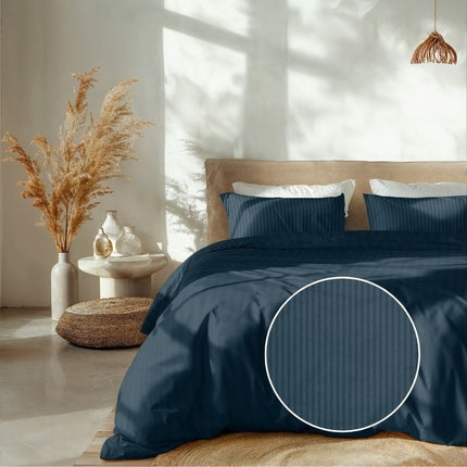 Heckett Lane Dekbedovertrek Katoen-Satijn - Banda - Marine Blauw