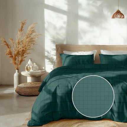 Heckett Lane Dekbedovertrek Katoen-Satijn - Diamante - Groen