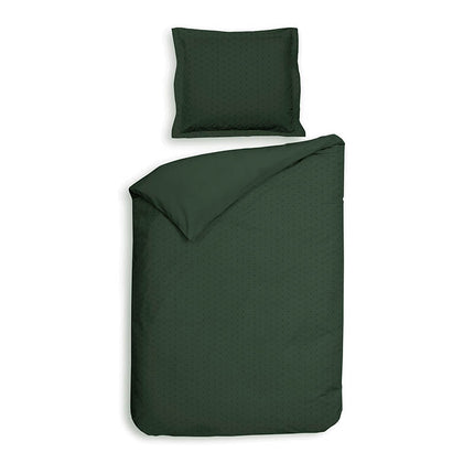 Heckett Lane Dekbedovertrek Punto Katoen-Satijn - Donker Groen
