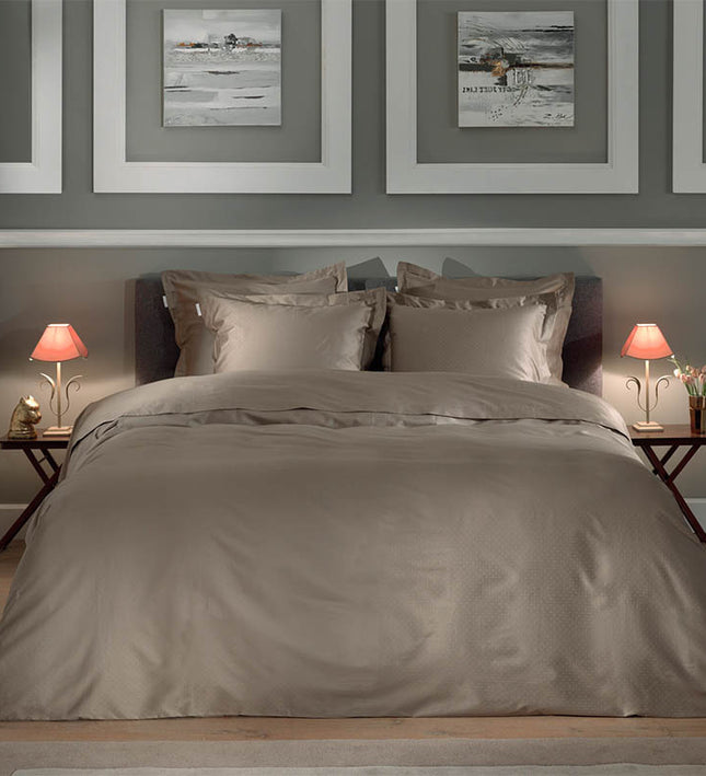 Heckett Lane Dekbedovertrek Punto Katoen-Satijn - Taupe