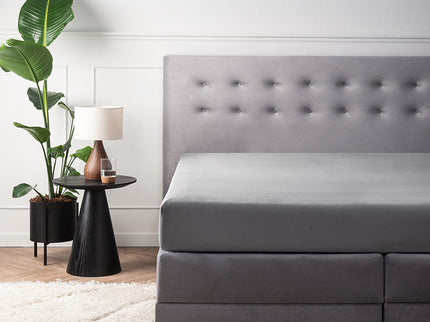 Hoeslaken Katoen Satijn Uni - Grijs