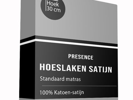 Hoeslaken Katoen Satijn Uni - Grijs