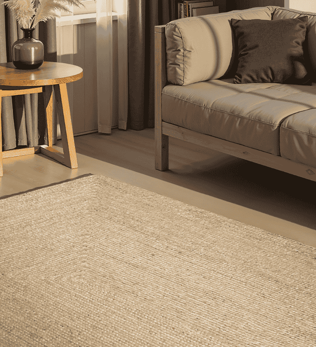 Home Collectie Handgeweven Jute Vloerkleed Sharmila - Crème