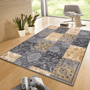 Home Collectie Vloerkleed Bloques - Grijs/Geel