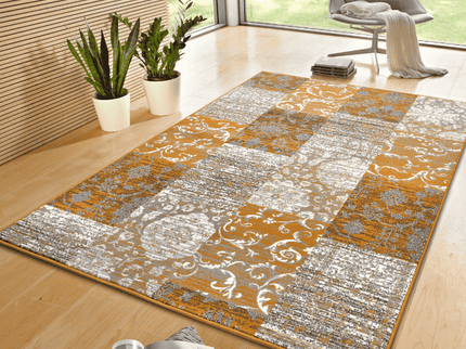 Home Collectie Vloerkleed Bloques - Okergeel