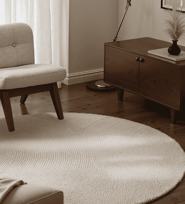 Home Collectie Vloerkleed Eleni Rond - Creme