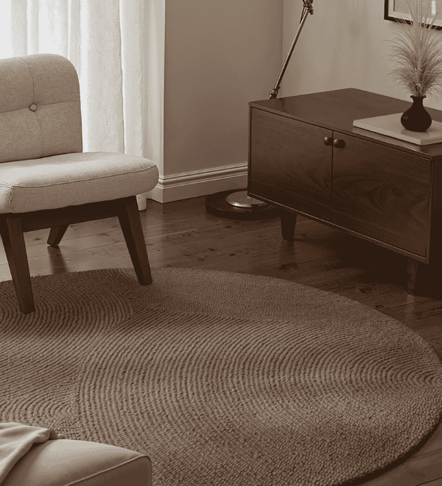 Home Collectie Vloerkleed Eleni Rond - Taupe