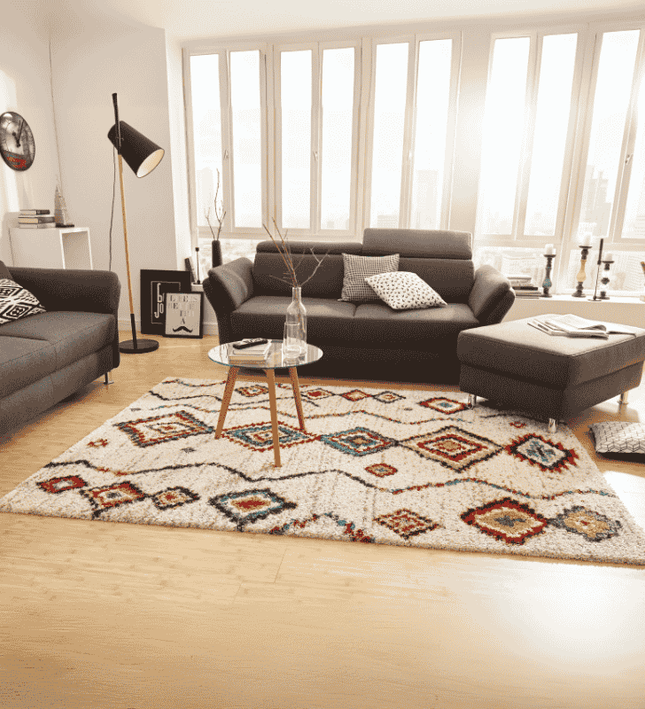 Home Collectie Vloerkleed Geometric - Creme