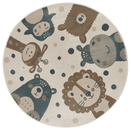 Home Collectie Vloerkleed Kids Animal Party Rond