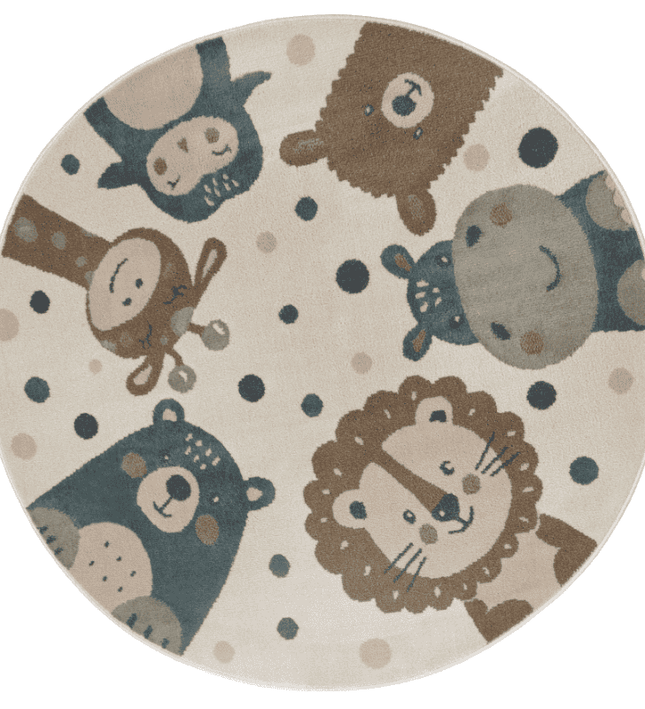 Home Collectie Vloerkleed Kids Animal Party Rond