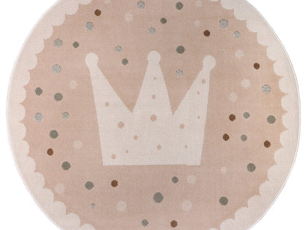 Home Collectie Vloerkleed Kids Crown Rond - Beige